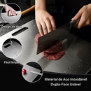Tábua de Corte Aço Inox Premium Antiderrapante — Higiênica e Duradoura para sua Cozinha