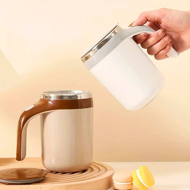 Caneca Mixer Automática Recarregável USB Inox — Mistura Perfeita com um Toque