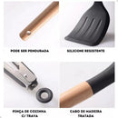 Jogo de Utensílios 12 Peças Silicone com Cabo de Madeira — Cozinha com Estilo e Qualidade