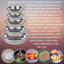 Conjunto 5 Tigelas Bowls Aço Inox — Do Preparo à Mesa com Estilo e Qualidade