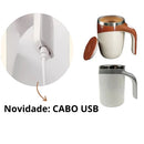 Caneca Mixer Automática Recarregável USB Inox — Mistura Perfeita com um Toque