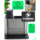 Dispenser Porta Detergente Esponja Sabonete 3 em 1 Aço Inox — Pia Sempre Organizada