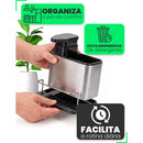 Dispenser Porta Detergente Esponja Sabonete 3 em 1 Aço Inox — Pia Sempre Organizada
