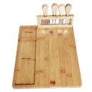 Tábua de Queijos e Frios Bambu Premium + Kit 4 Espátulas Inox — Mesa de Petiscos Perfeita