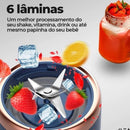 Copo Liquidificador Portátil USB Recarregável 400ml — Shake Saudável em Qualquer Lugar